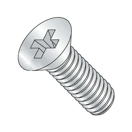 Newport Fasteners #10-24 x 1/2 in Phillips Flat Machine Screw, Zinc Plated Steel, 100 PK 127957-100
